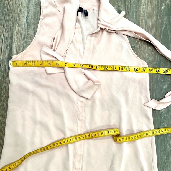 Theory Women's 100% Silk Scarf Sleeveless Halter Top Blouse Small Blush Pink - Picture 7 of 9